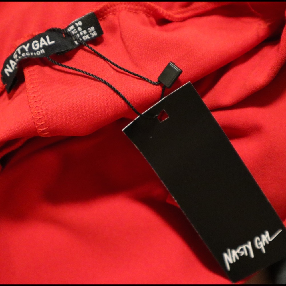 Nasty Gal Brand New Red Flowy Bell Bottoms - Picture 3 of 6